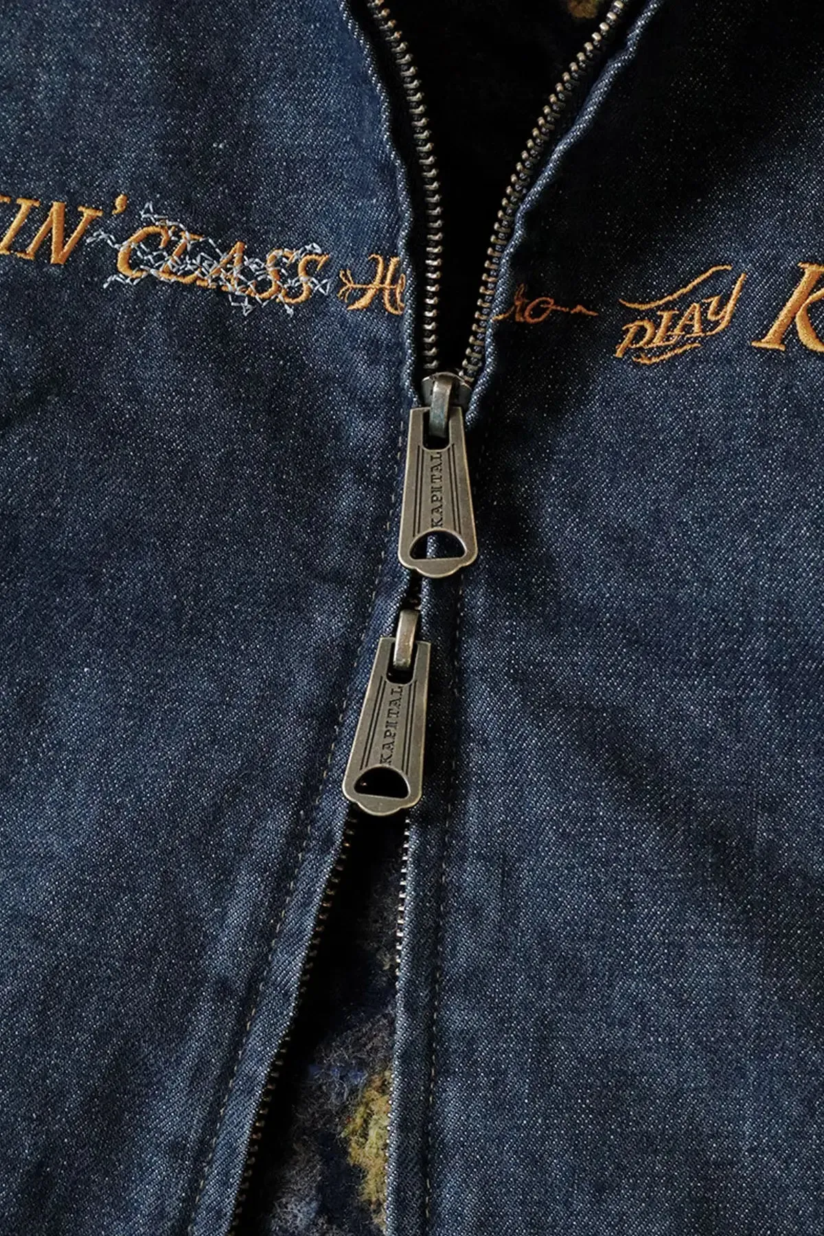 14oz BLKxECR Denim T-Back Drizzler JKT(WORKING Embroidery)