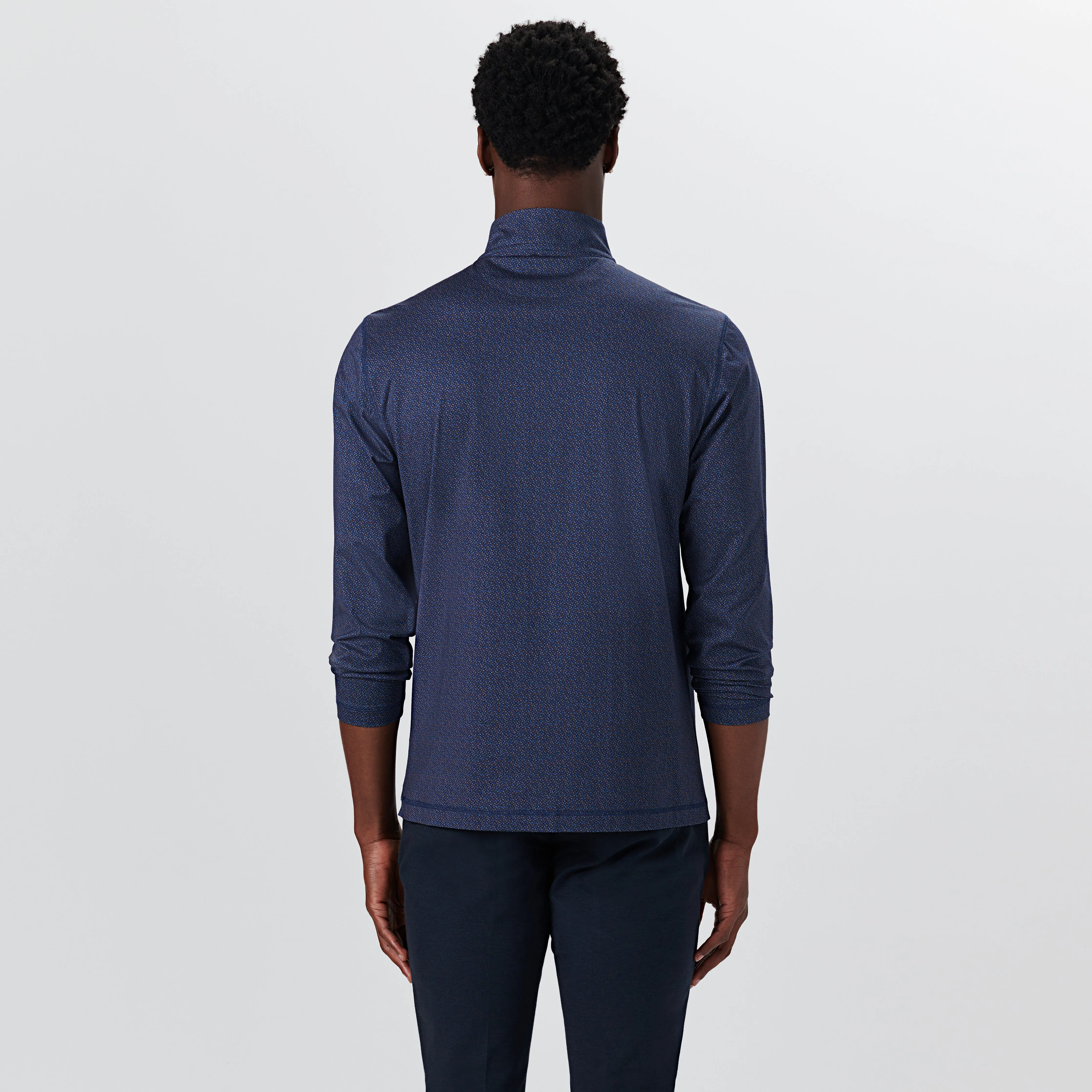 ANTHONY Diamond Pin Check OoohCotton Quarter Zip Pullover