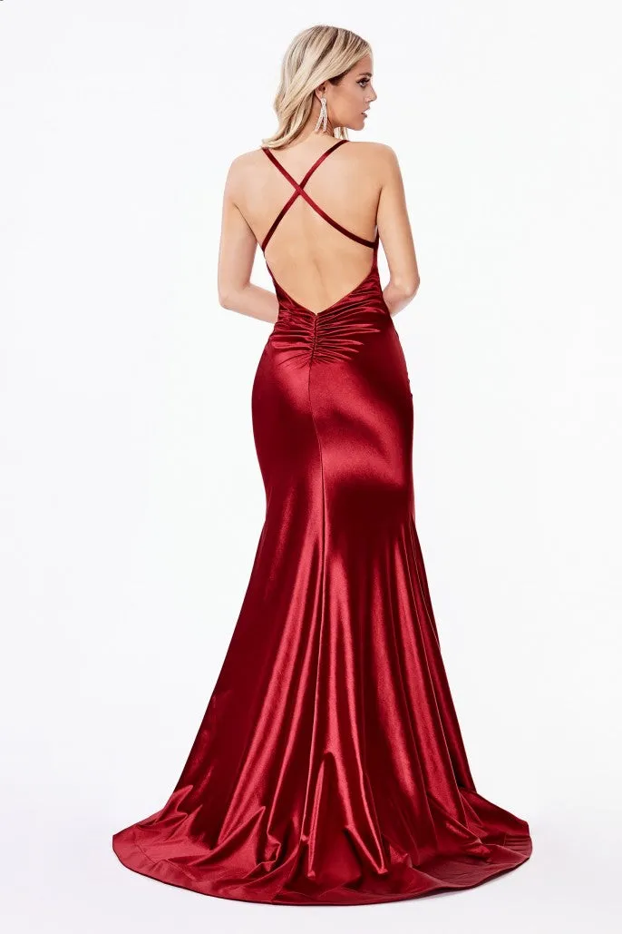 Ask About Me | Fitted Satin Mermaid Gown | LaDivine CH236