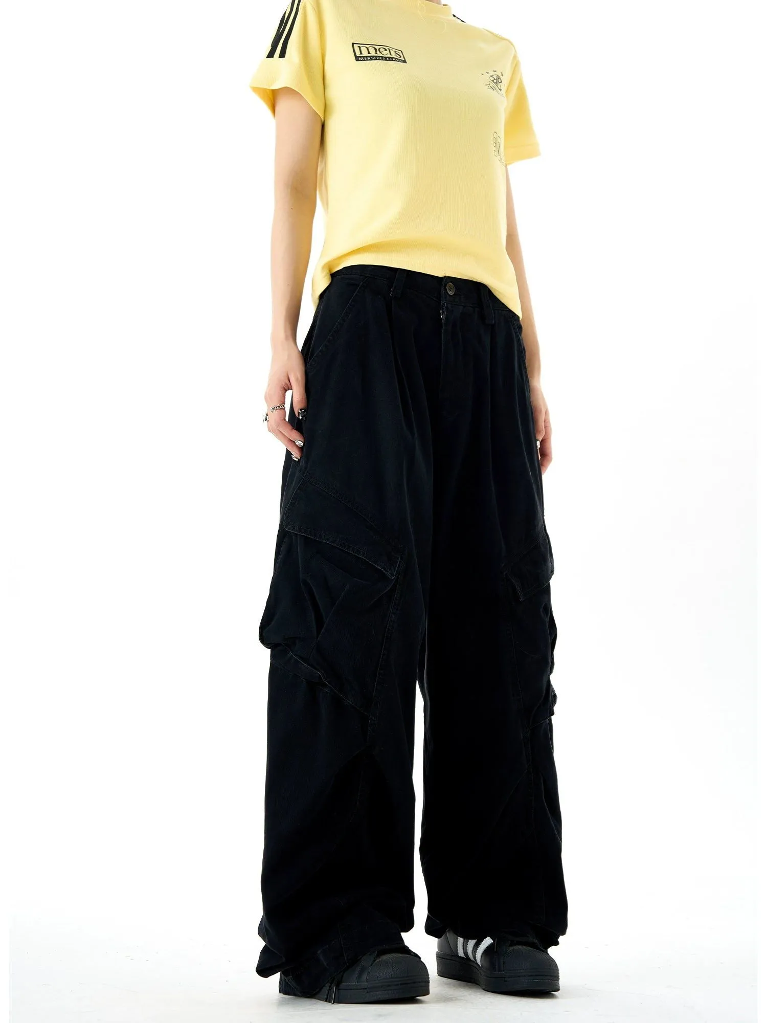 Baggy Pleats Cargo Pants