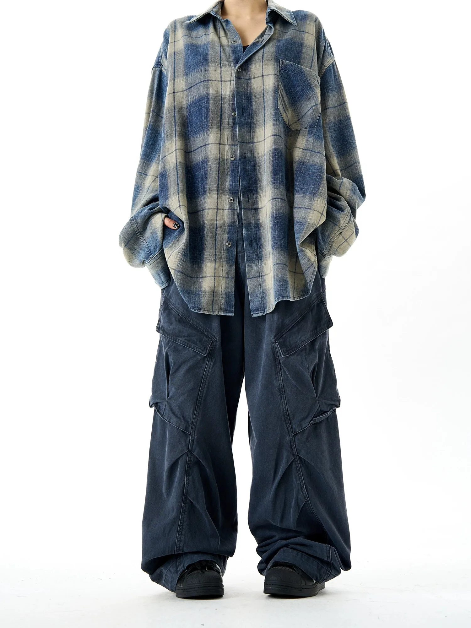 Baggy Pleats Cargo Pants