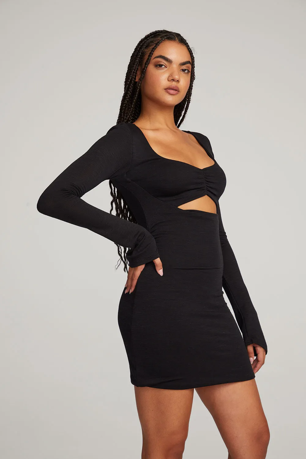 Mini Dress in Bay Licorice with Tailored Fit