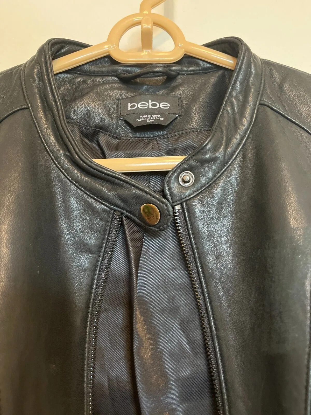 Bebe Black Leather moto Jacket