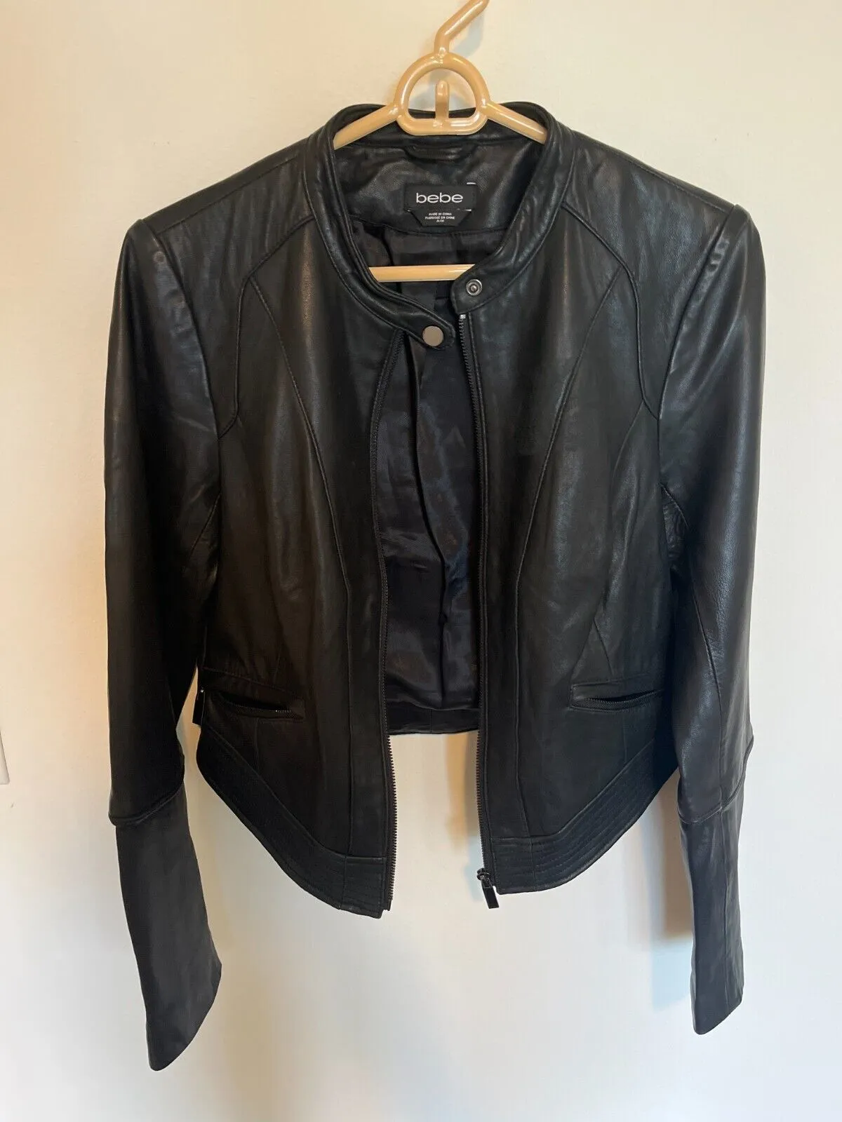 Bebe Black Leather moto Jacket