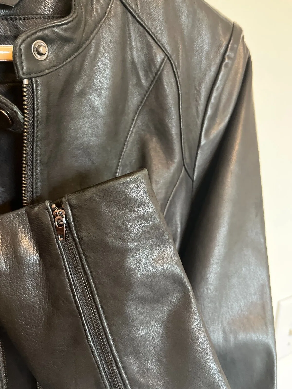 Bebe Black Leather moto Jacket