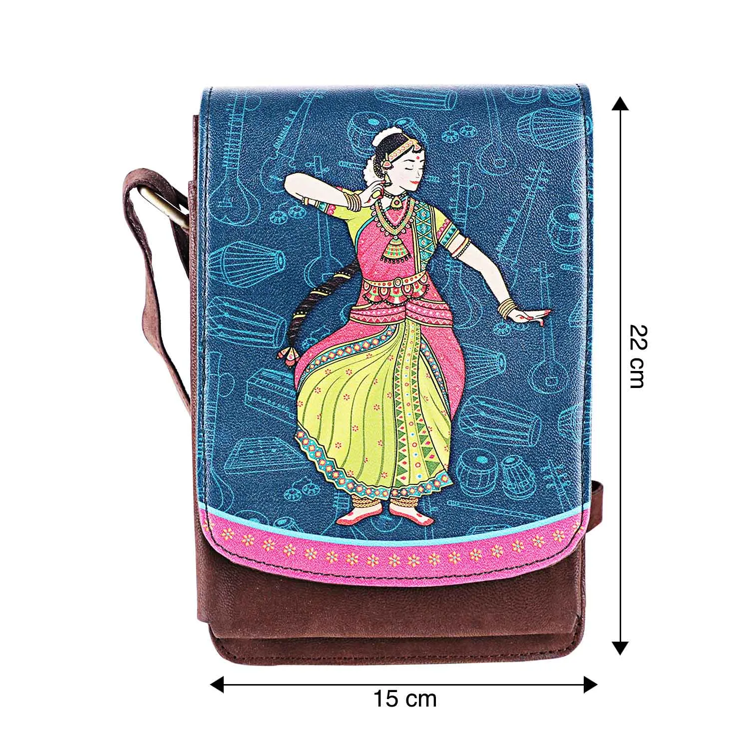 Bharatnatyam Faux Leather Rectangle Sling Bag