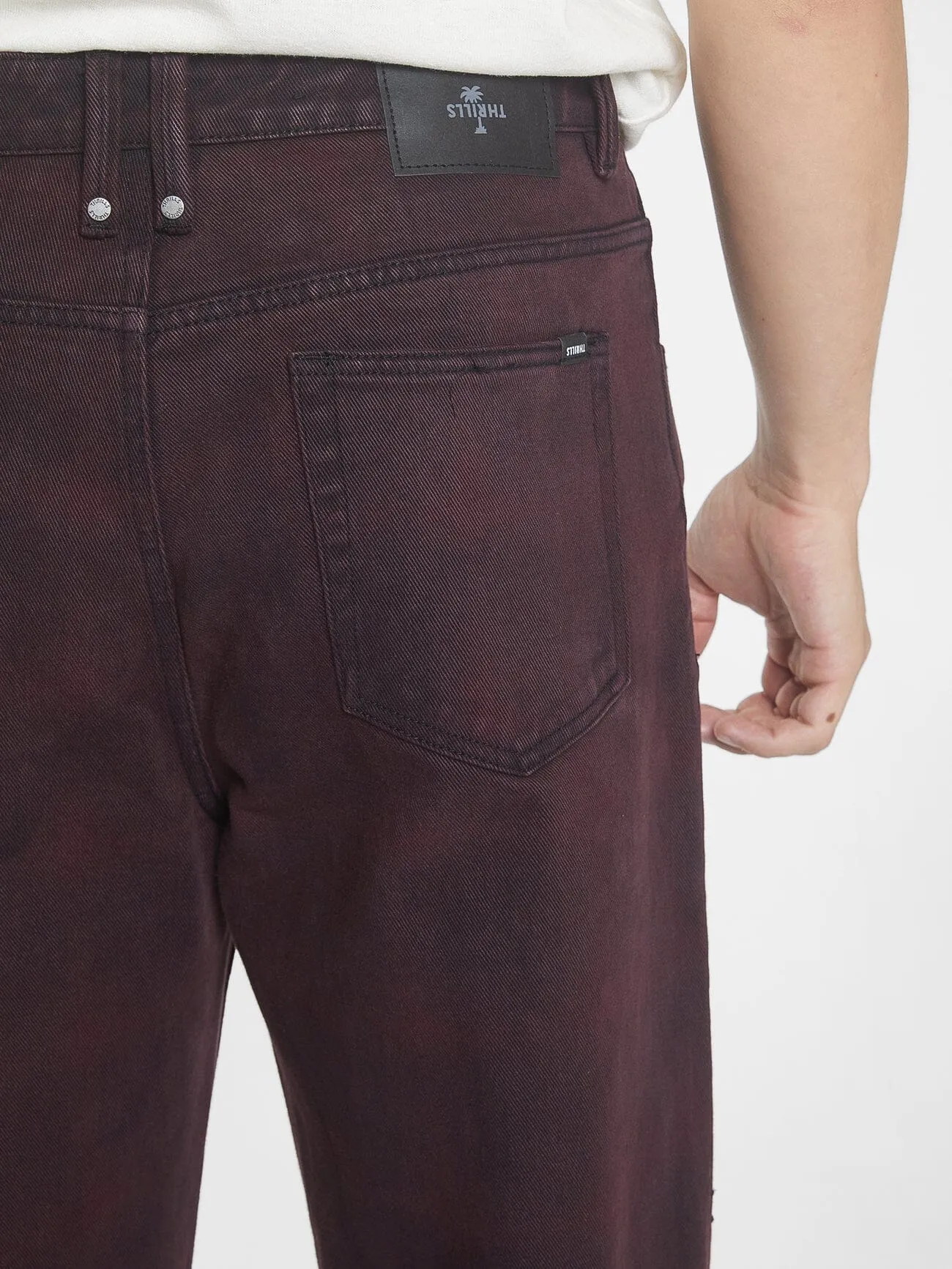 Big Slacker Barrio Check Denim Jean - Deep Plum