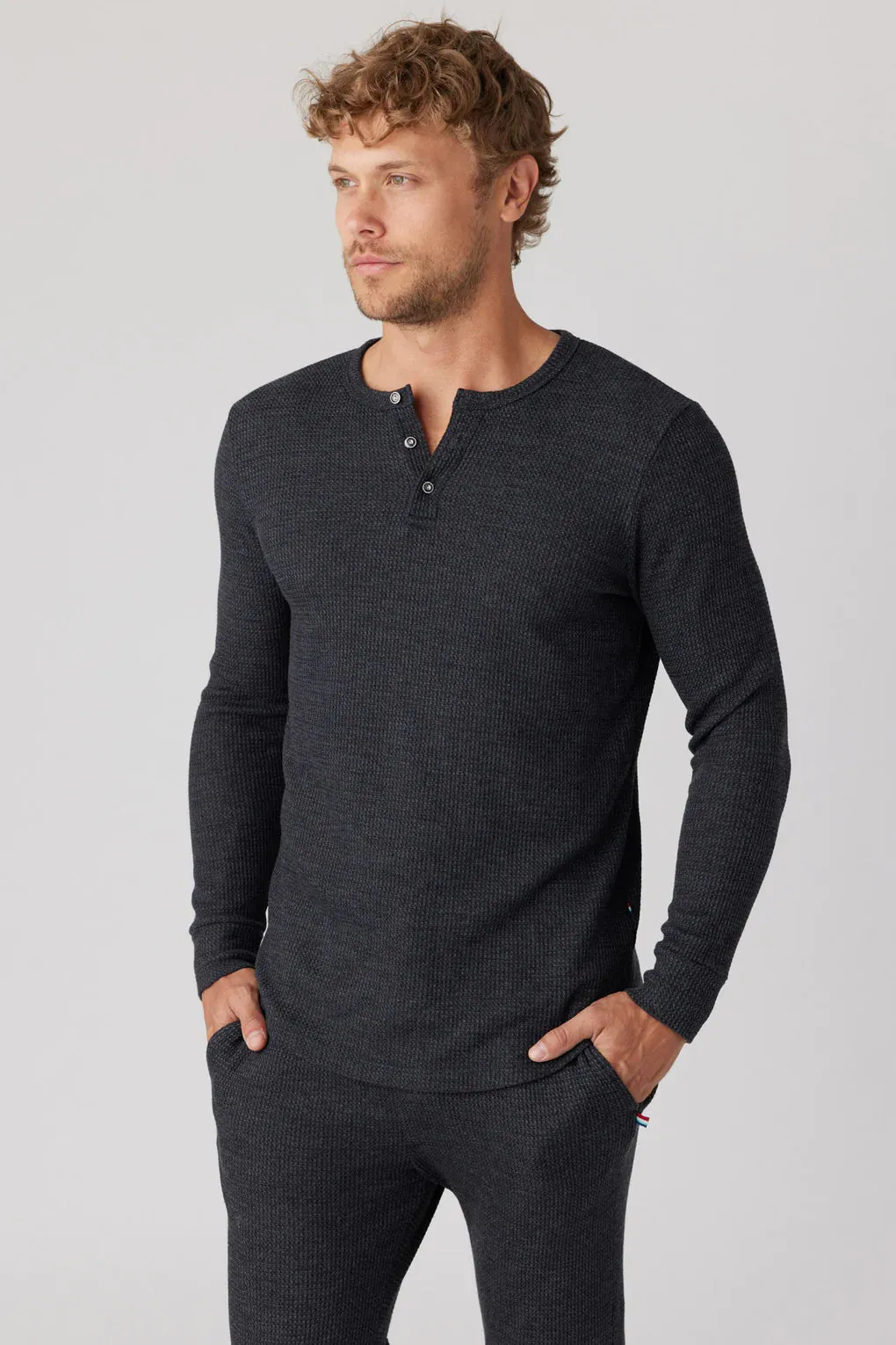 Black Thermal Henley