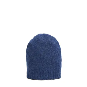 BLUE AND GREY BICOLOR BEANIE