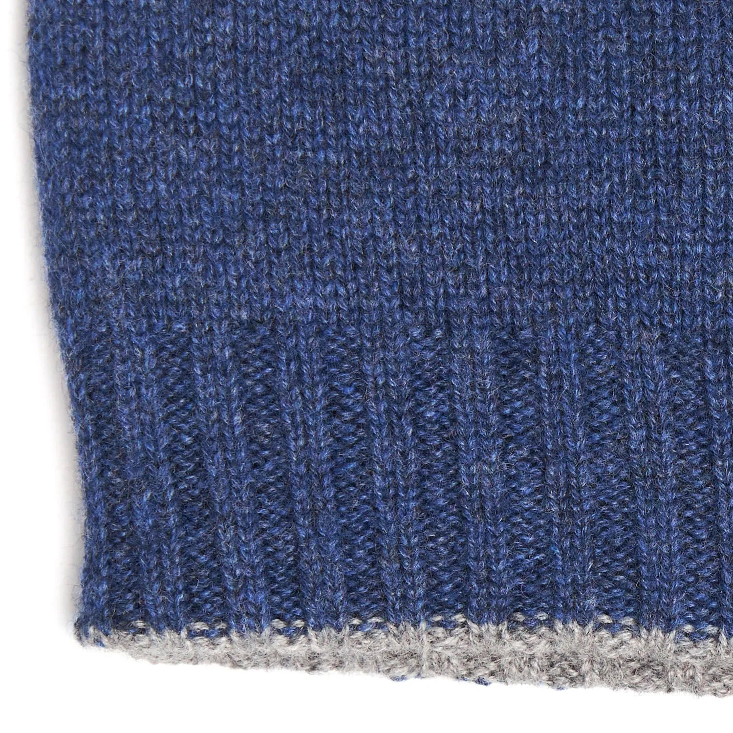 BLUE AND GREY BICOLOR BEANIE