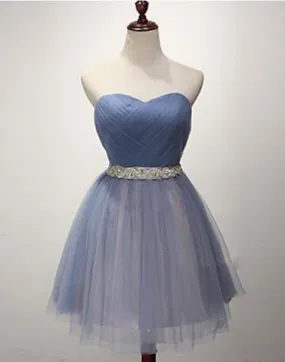 blue homecoming dress, short homecoming dress, simple prom dress,  BD3993