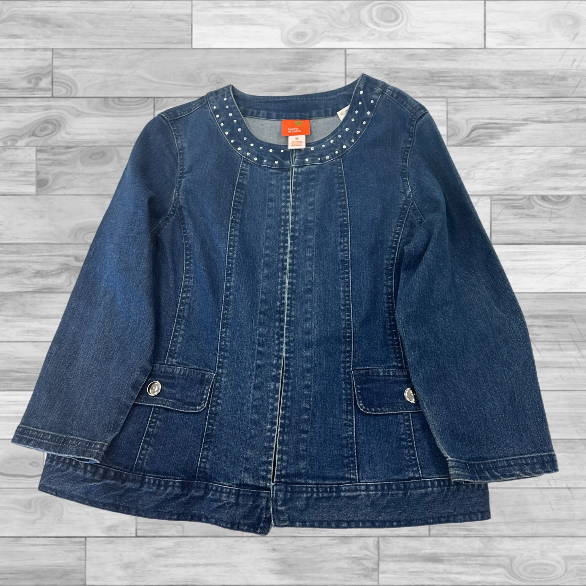 Blue Jacket Denim Hearts Of Palm, Size 10