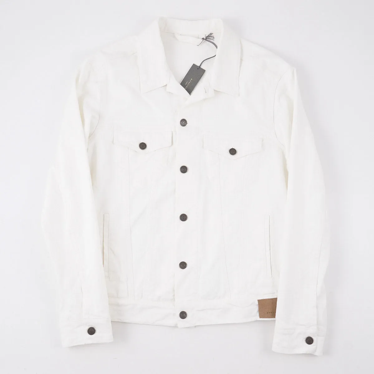 Boglioli Cream White Denim Jean Jacket