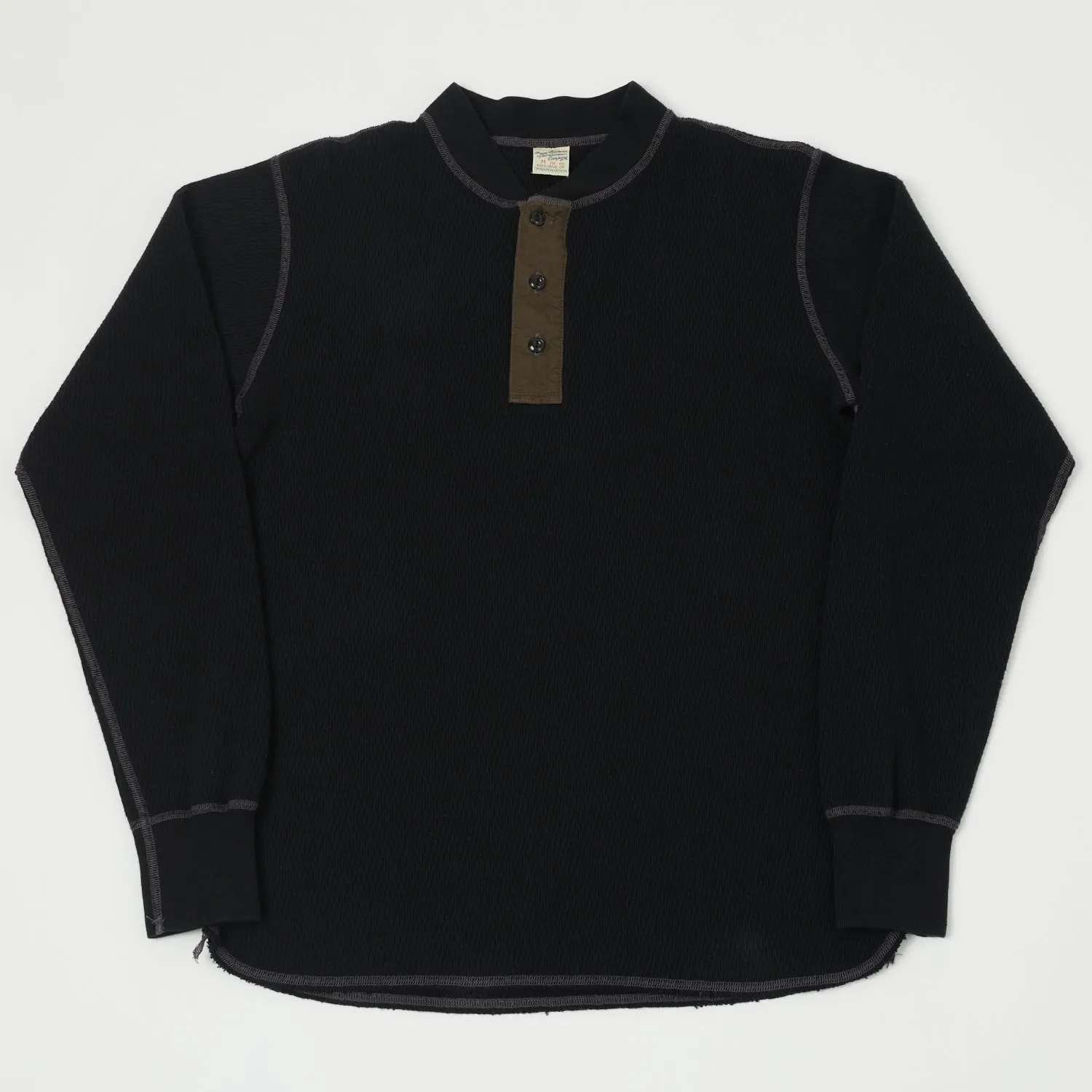 Buzz Rickson's L/S Thermal Henley - Black