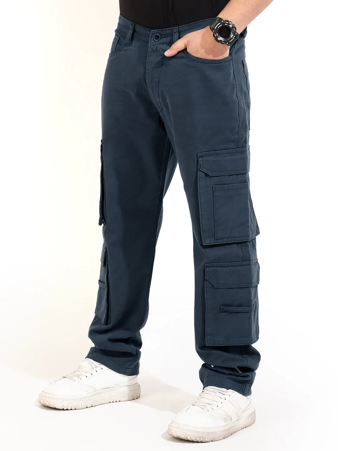 Cadet Blue Cotton Drill 8 pocket Baggy Fit Cargo