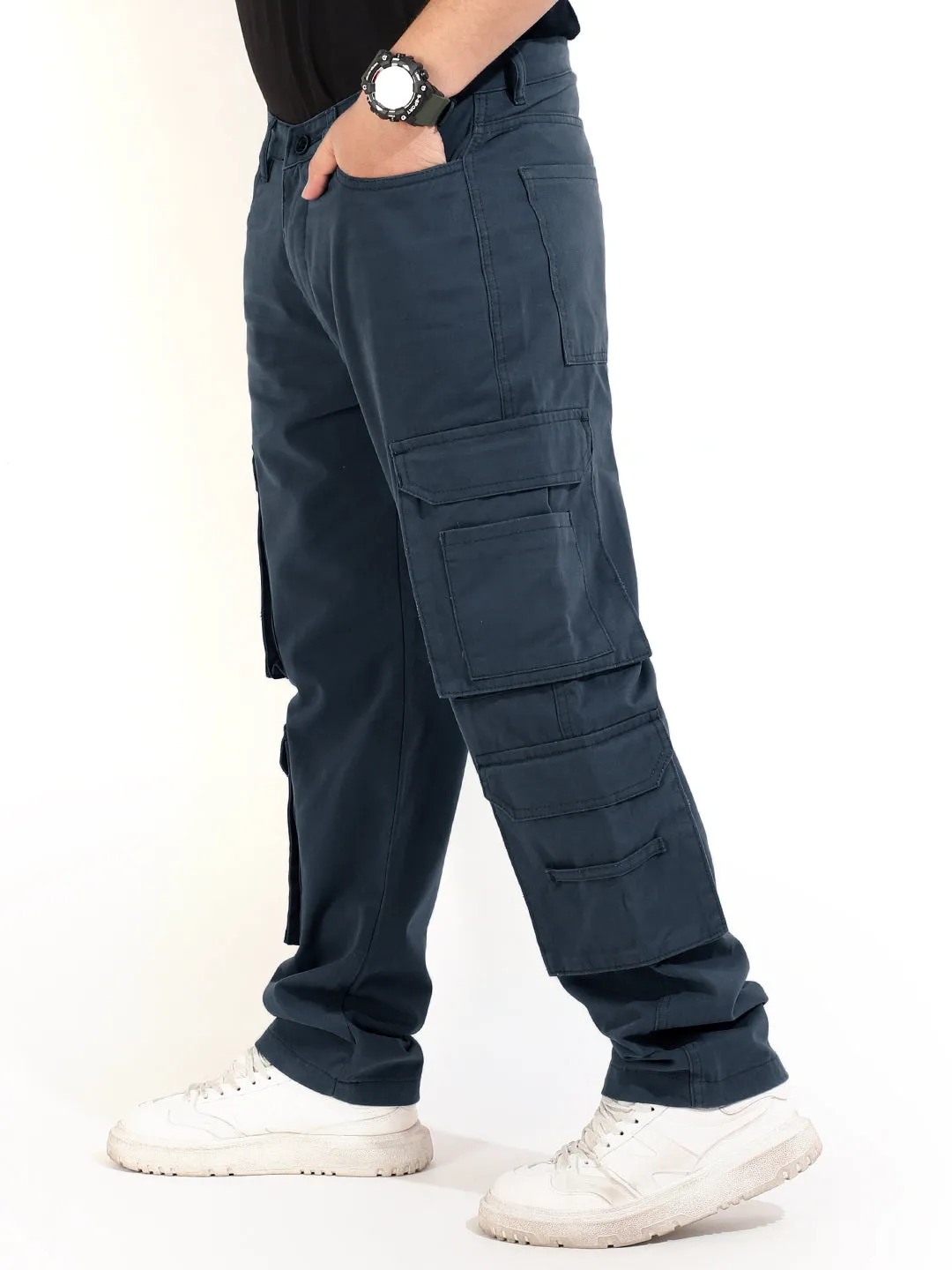 Cadet Blue Cotton Drill 8 pocket Baggy Fit Cargo