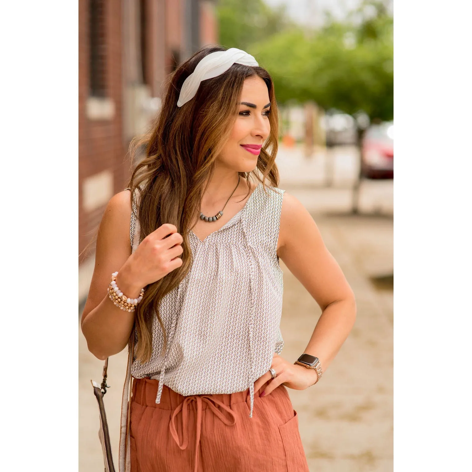 Chevron Striped Tie Tank