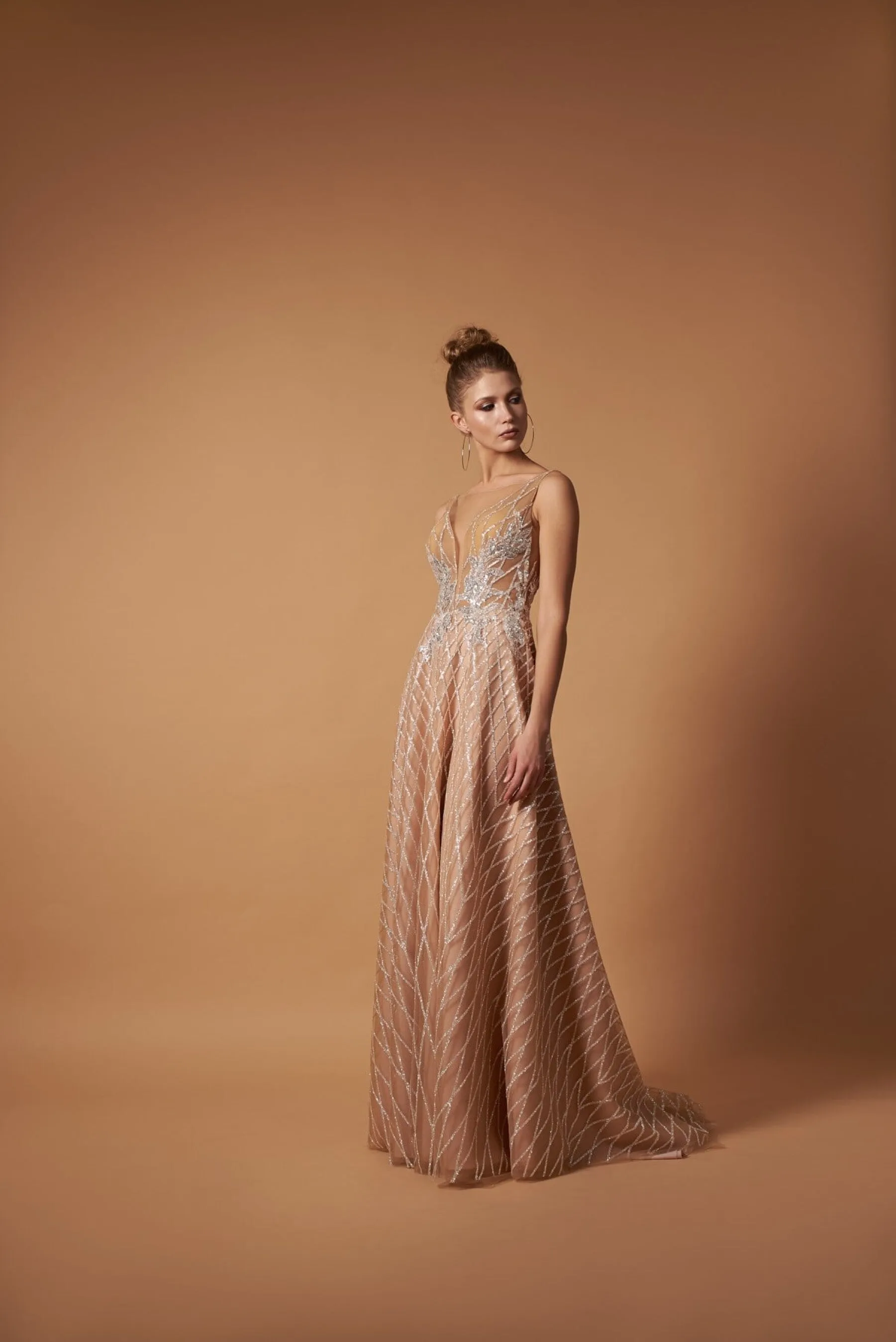 Classy V-Neck Long Evening Dress