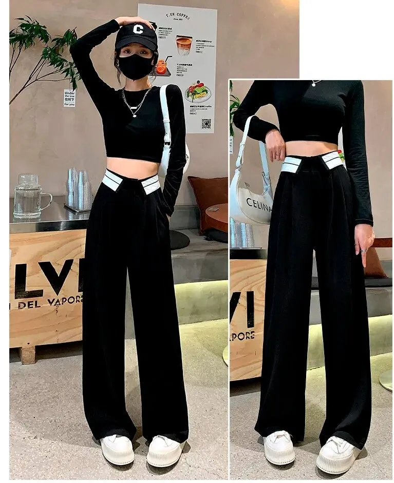 Collar Belt Korean Baggy Pant