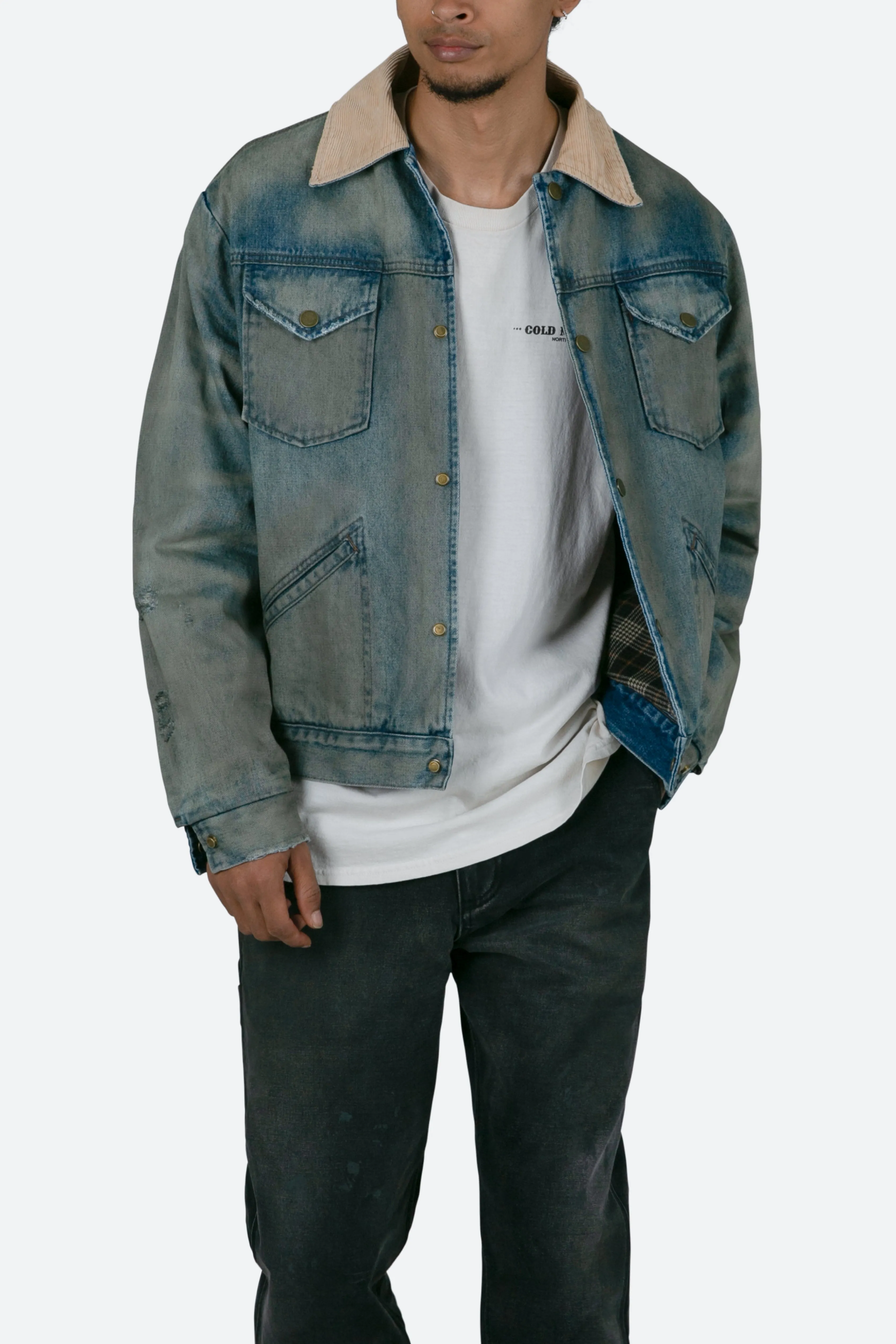 Corduroy Denim Trucker - Blue