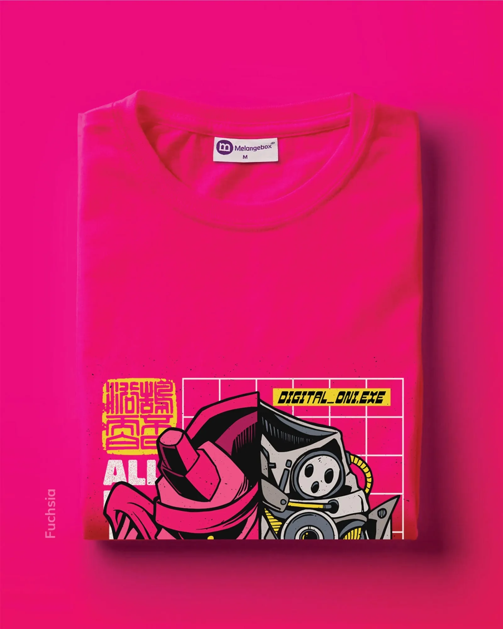 Cyber Monster Crew Neck: Fuchsia