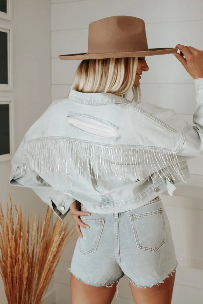 Diamond Dixie Rhinestone Fringe Jacket