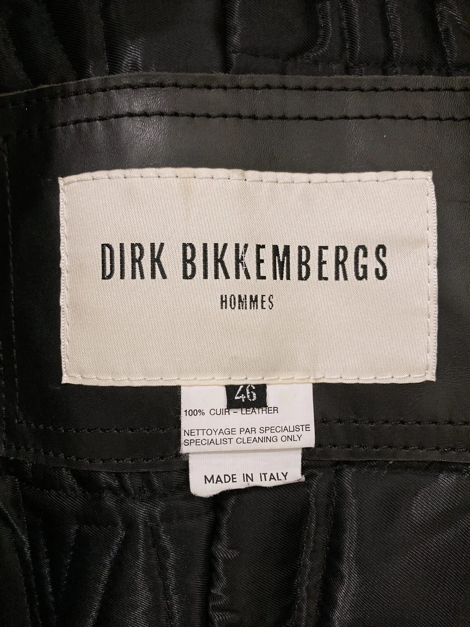 Dirk Bikkembergs Hommes 1990s quilted black leather jacket