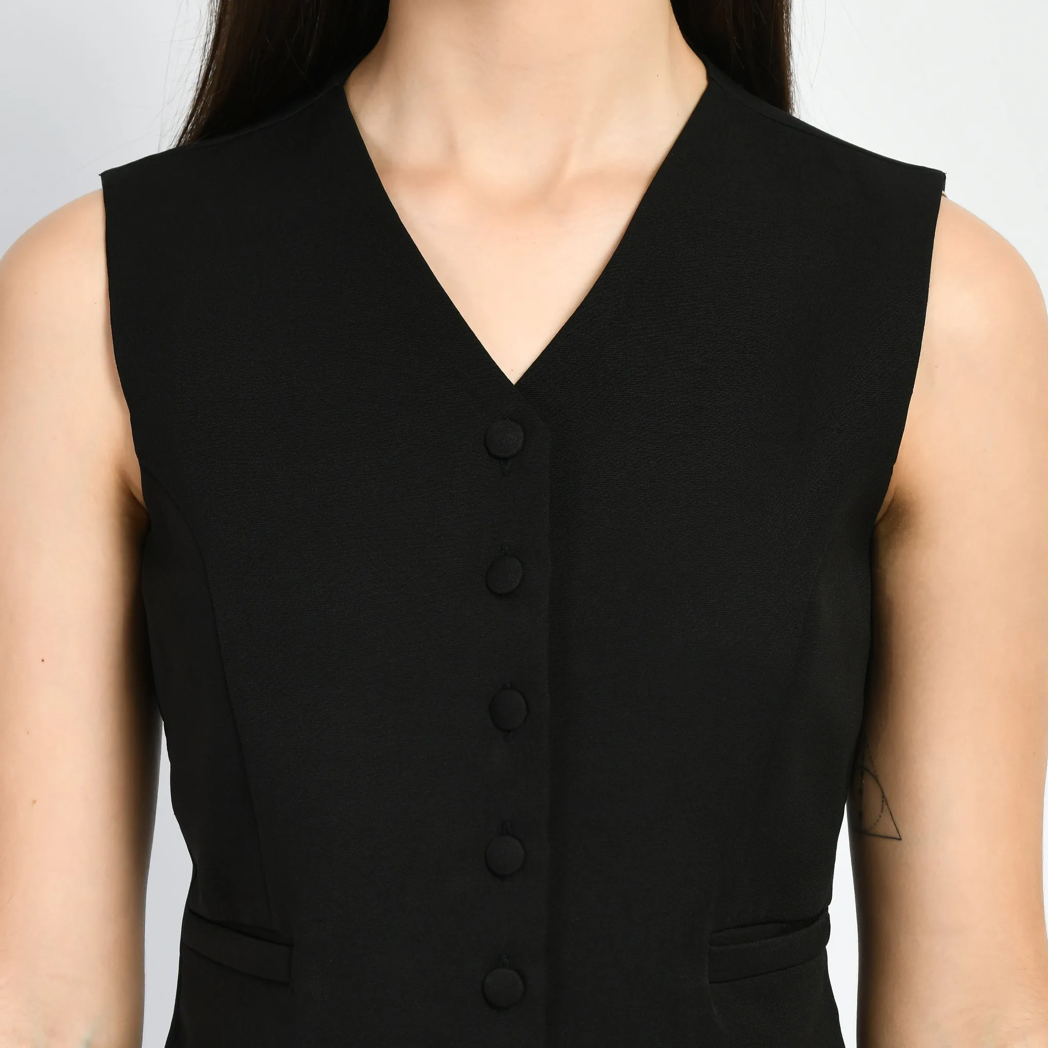 Exude Mysticism Waist-coat Top (Black)