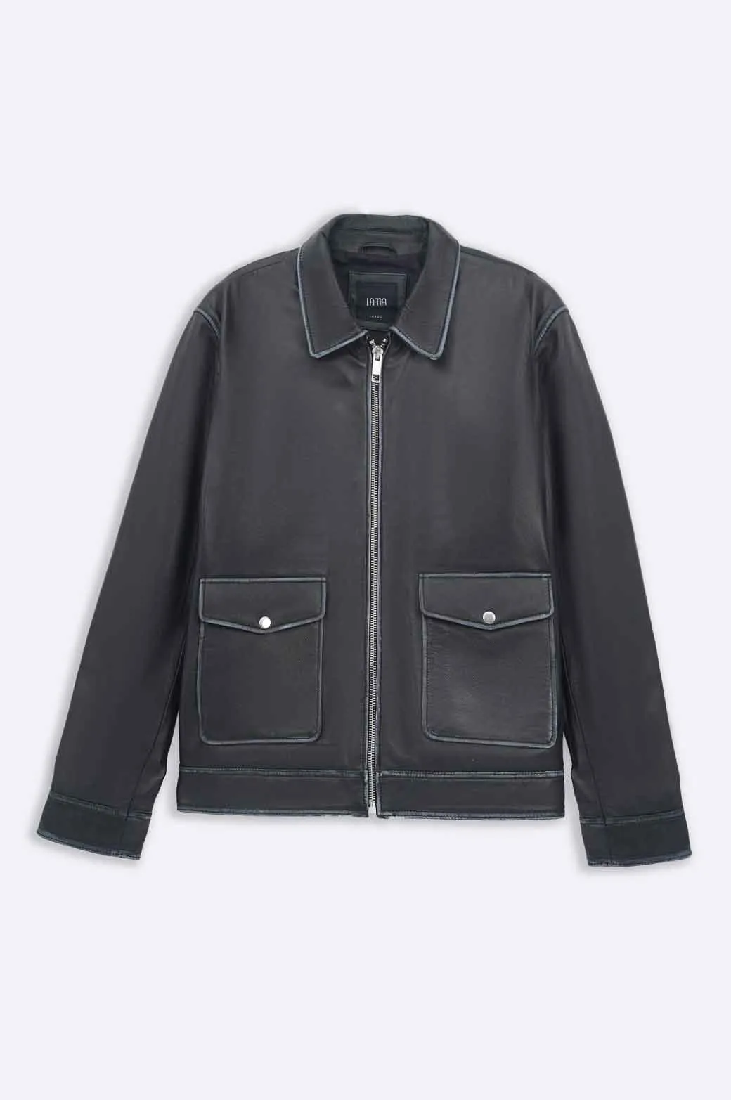 FADDED EFFECT LEATHER JACKET