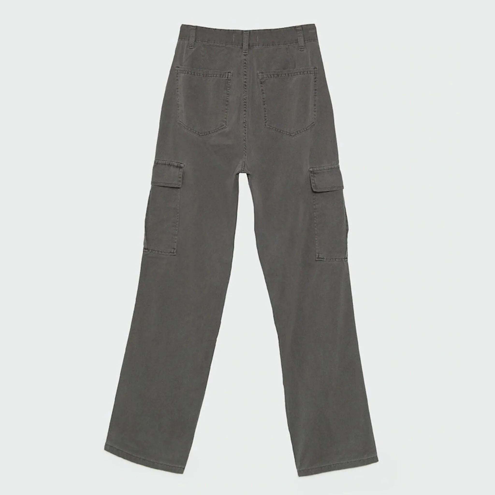 Female Cargo Trouser in Acid Wash Grey (6 Pockets)