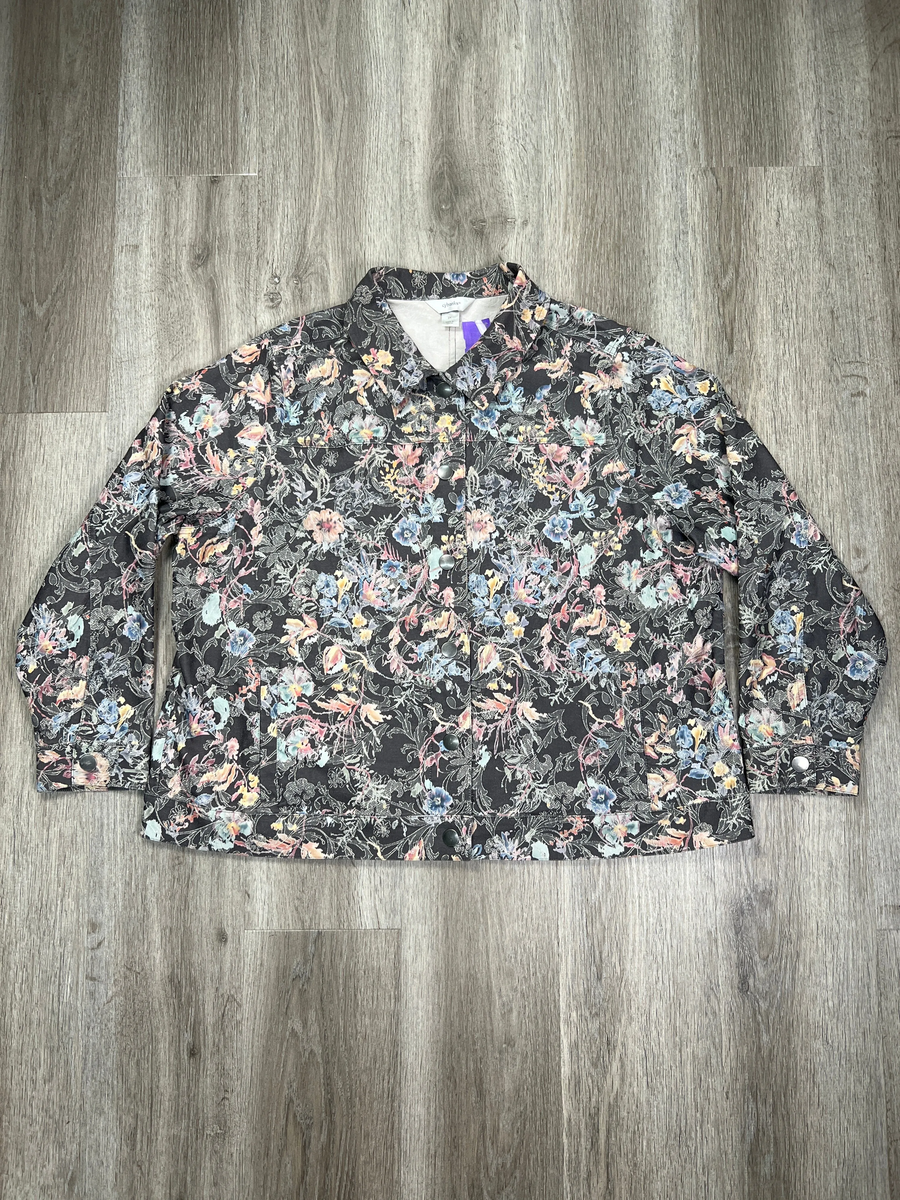 Floral Print Jacket Denim Cj Banks, Size 2x