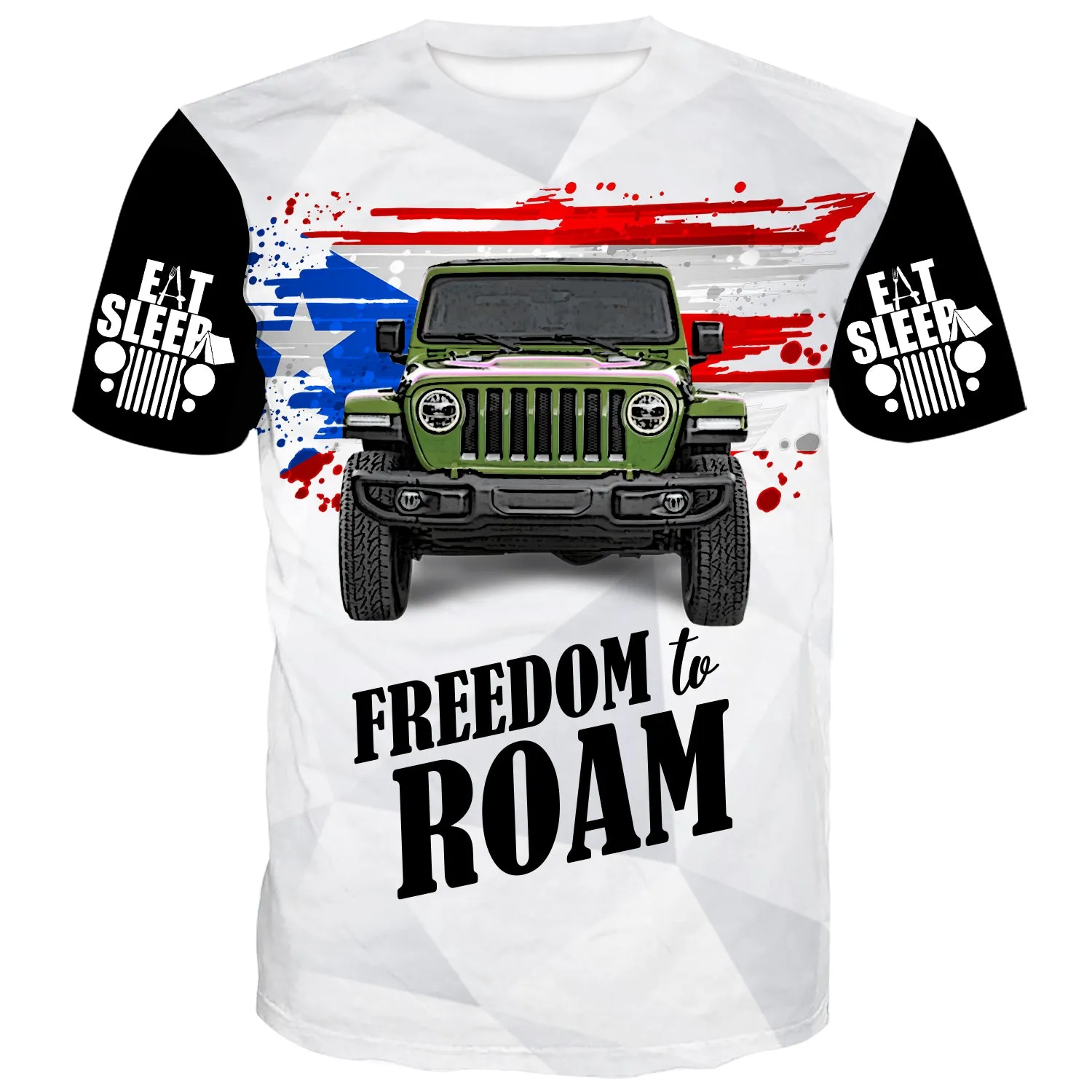 Multicolor Puerto Rico Flag T-Shirt - Freedom to Roam Design