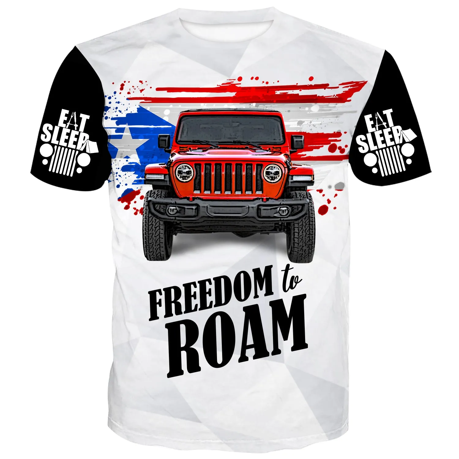 Multicolor Puerto Rico Flag T-Shirt - Freedom to Roam Design