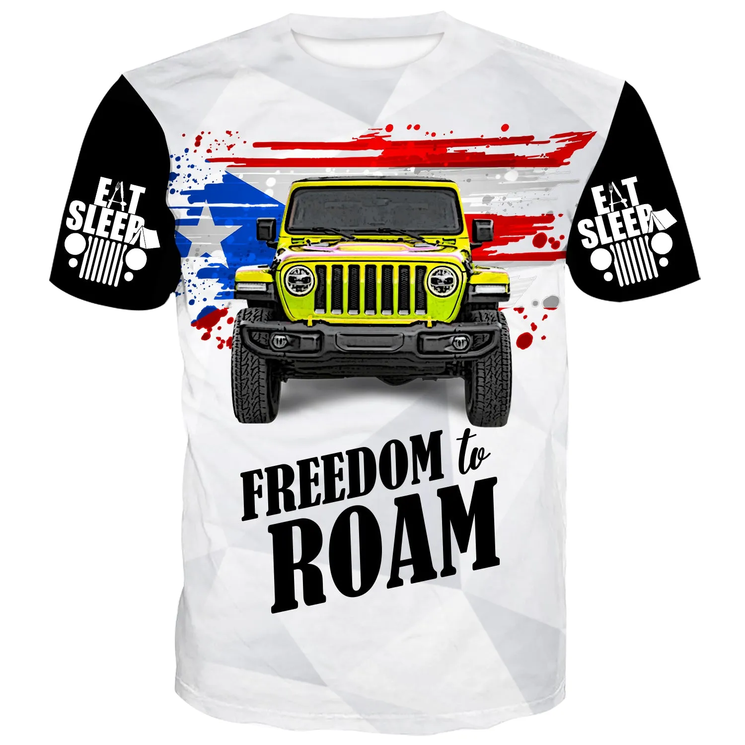 Multicolor Puerto Rico Flag T-Shirt - Freedom to Roam Design