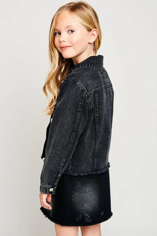 Girls Embellished Denim Jacket