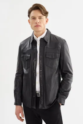 Grant Leather Jacket- Black