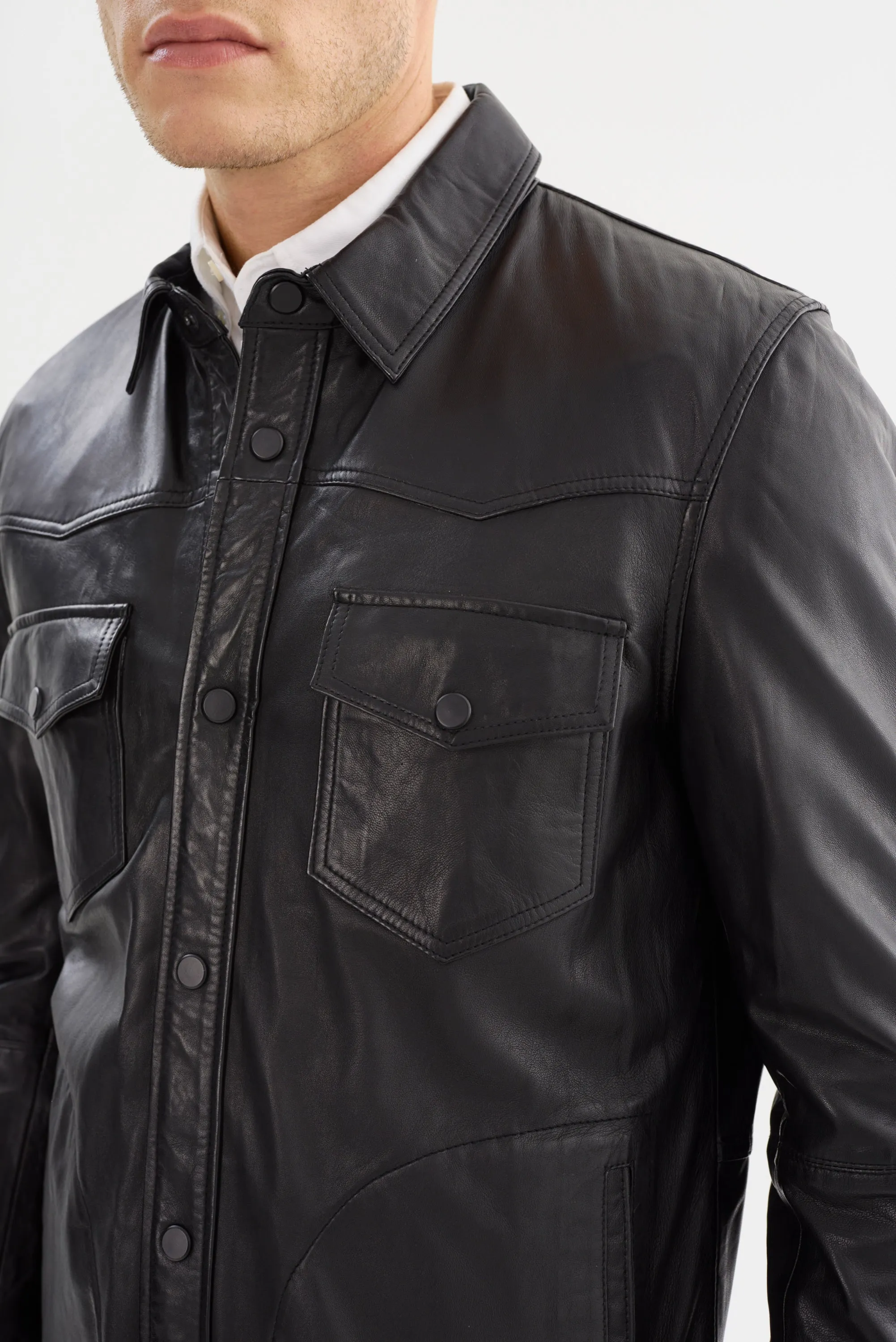 Grant Leather Jacket- Black