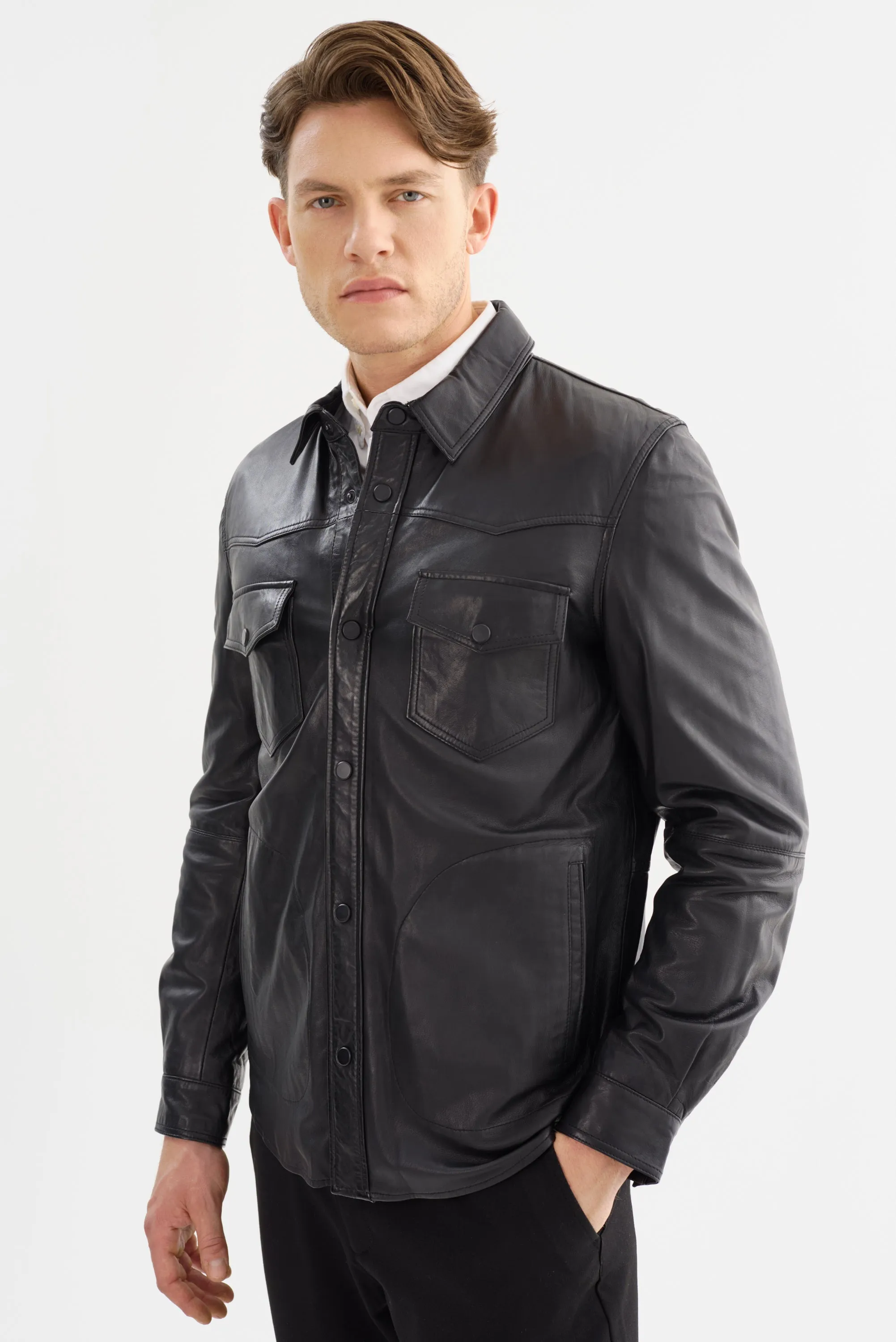 Grant Leather Jacket- Black