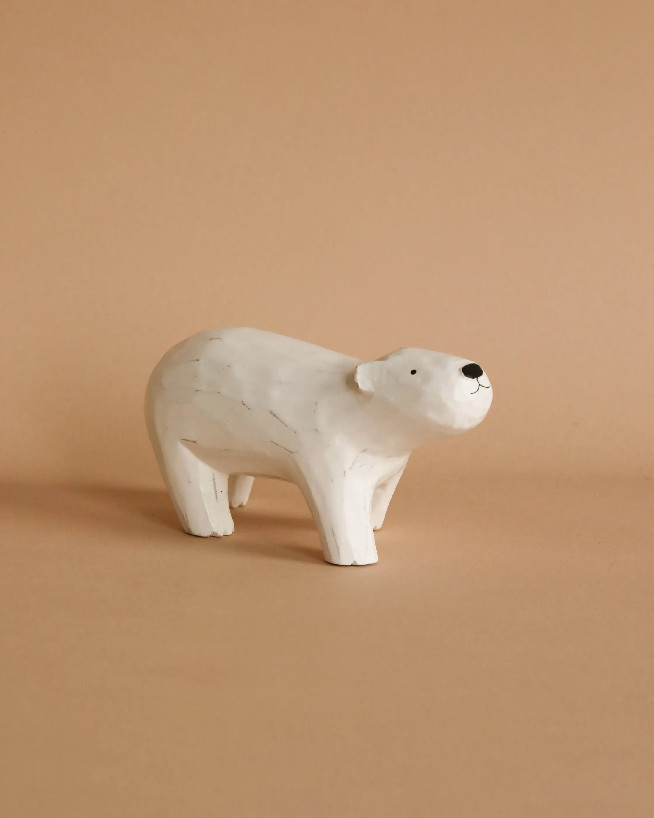 Handmade Tiny Wooden Polar Bears