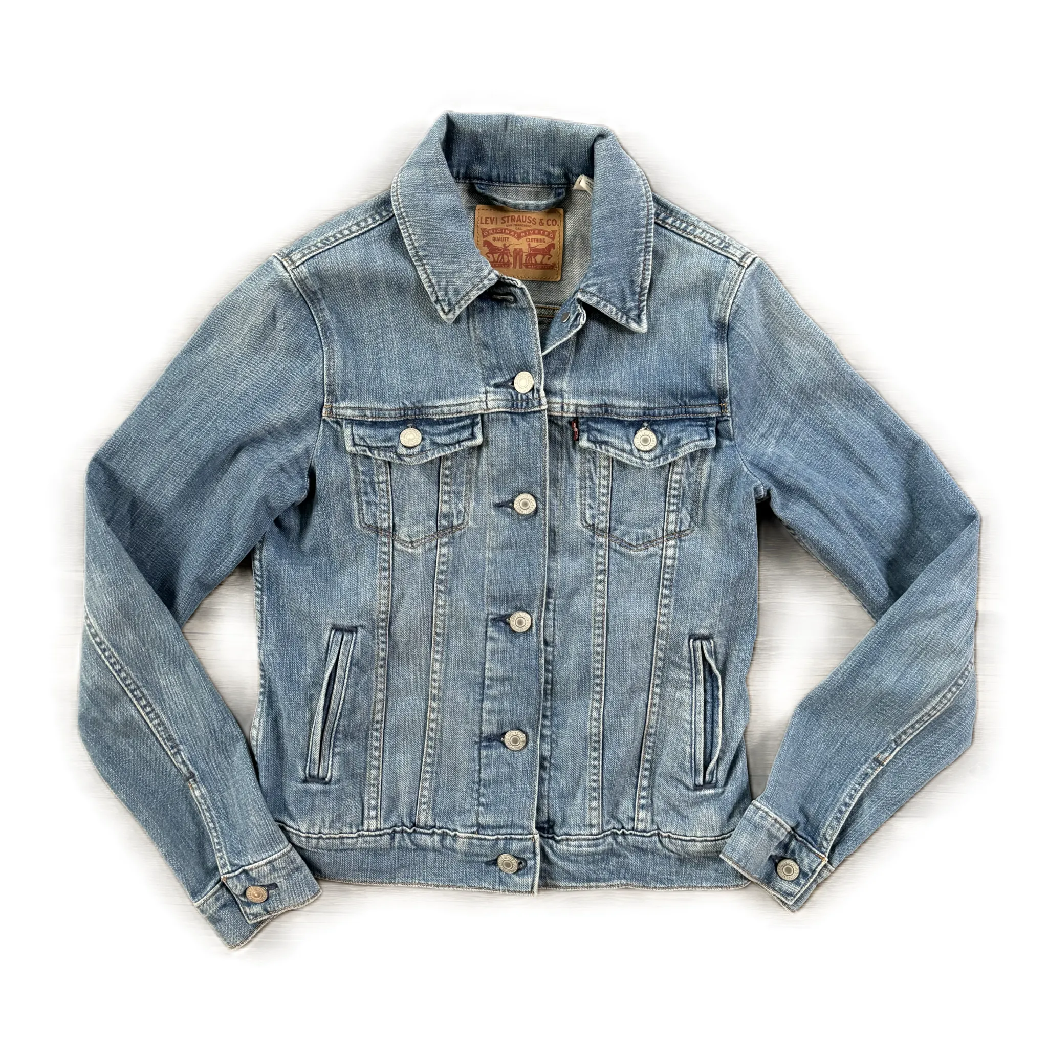 Jacket Denim By Levis In Blue Denim, Size: Xs