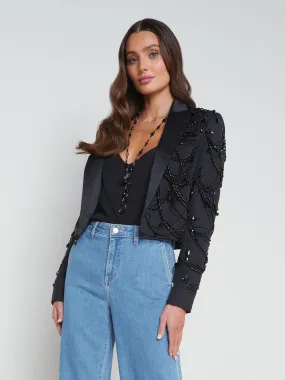 Jen Beaded Cropped Blazer