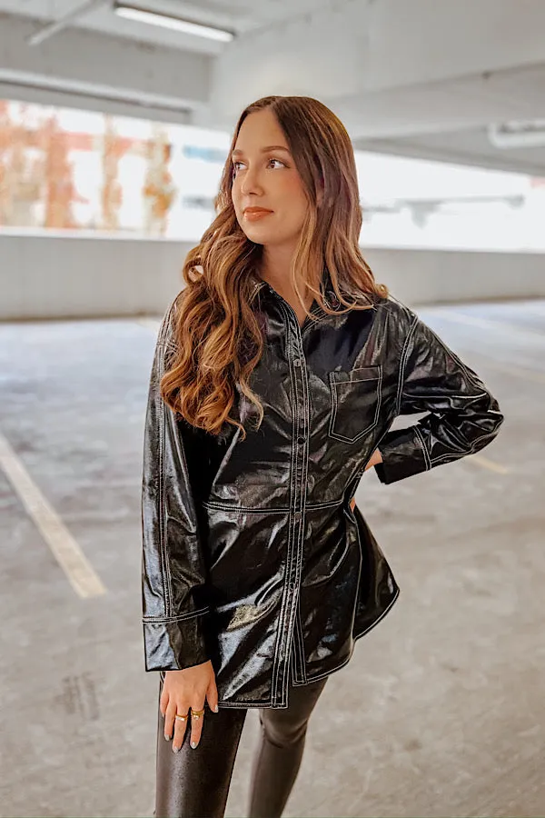 Jessica Faux Leather Shacket