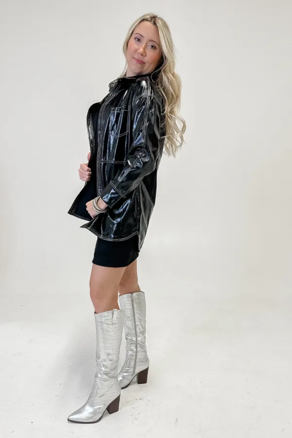 Jessica Faux Leather Shacket