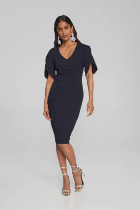 Joseph Ribkoff Sheath Dress Pearl Detail 241762 - Midnight Blue