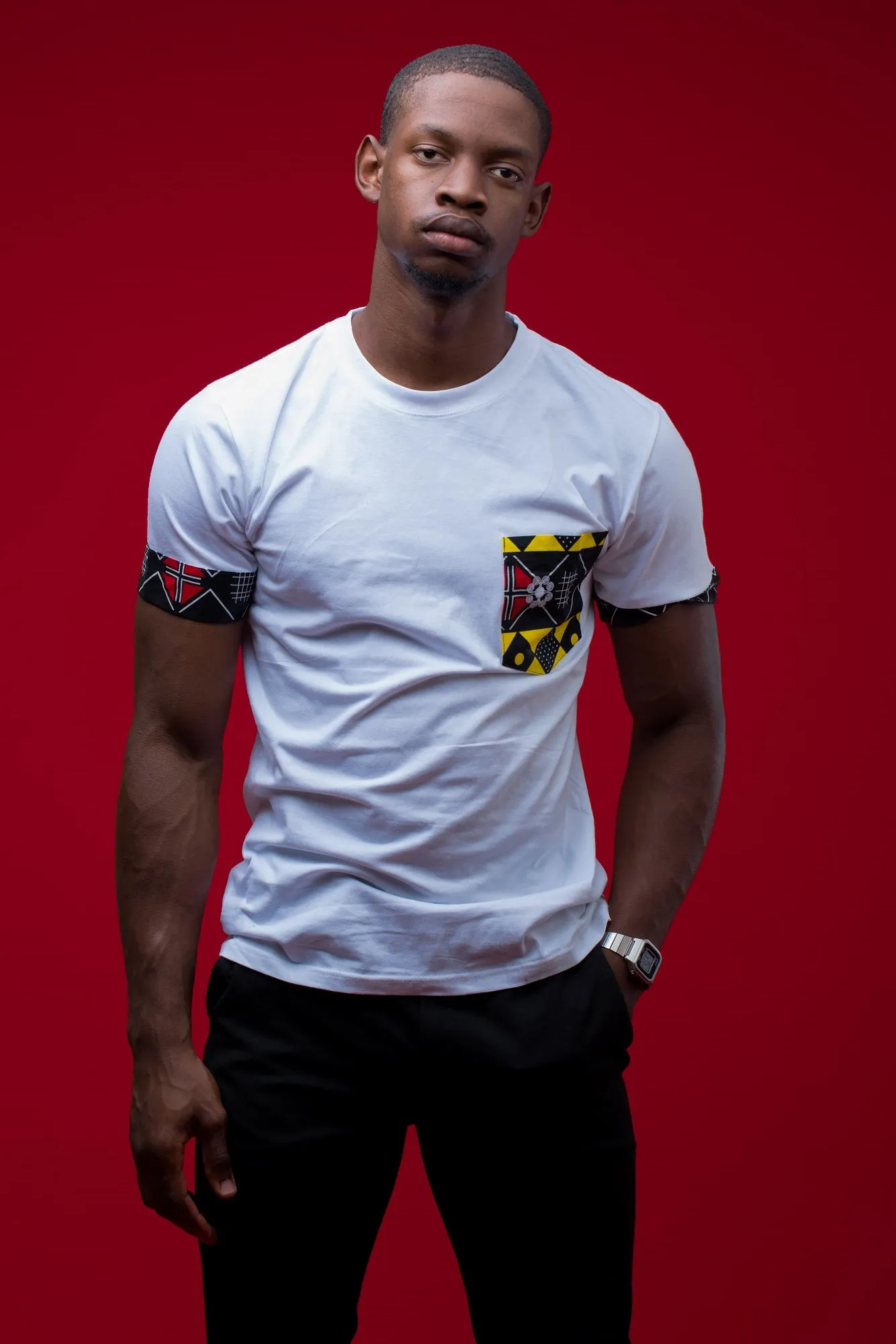 Khanga White Cotton Tee