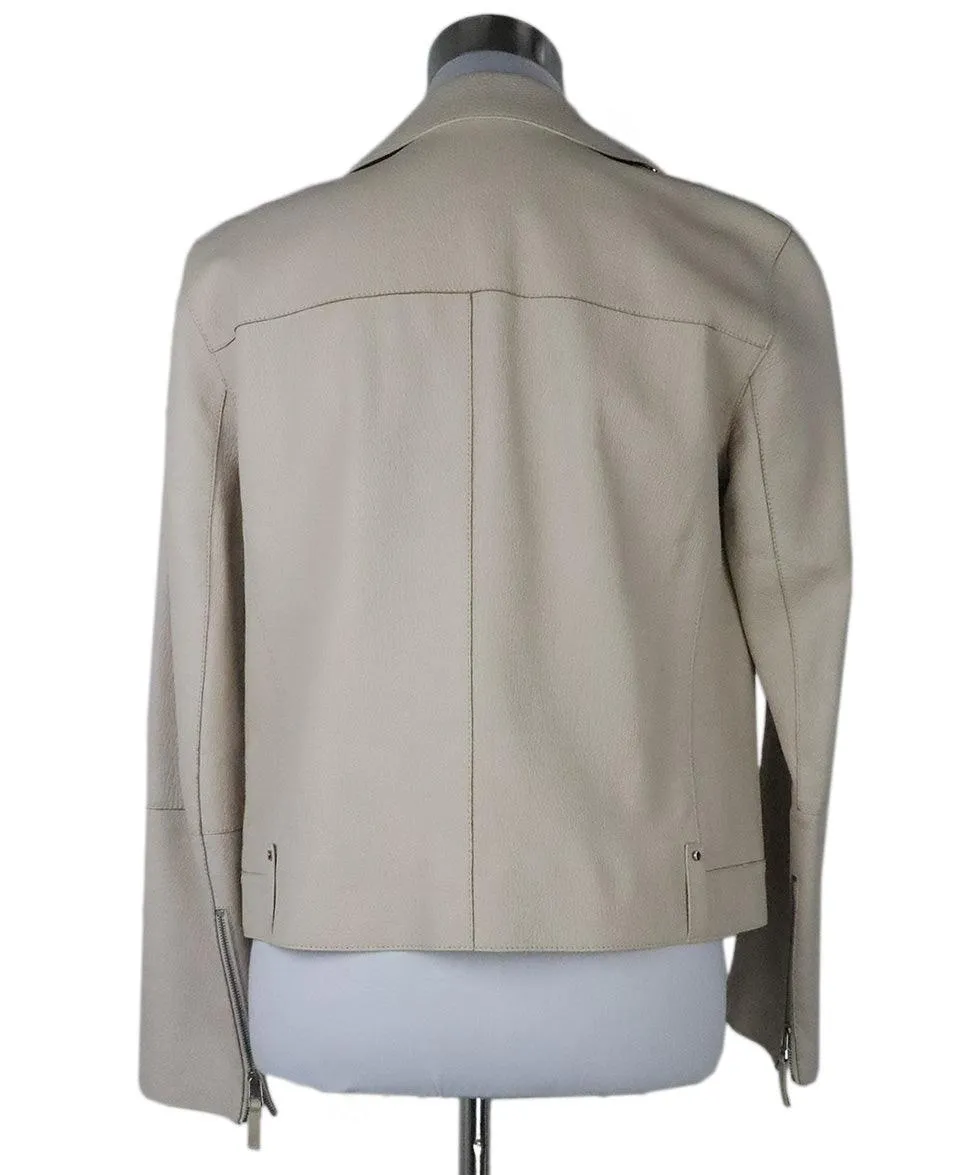 Lafayette Beige Leather Jacket sz 2