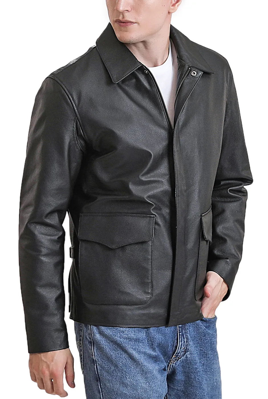 Landing Leathers Men Hero Indy-Style Cowhide Leather Jacket