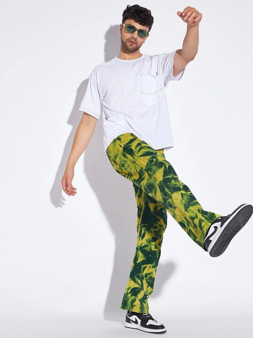 Lemon Tie Dye Flared Trousers