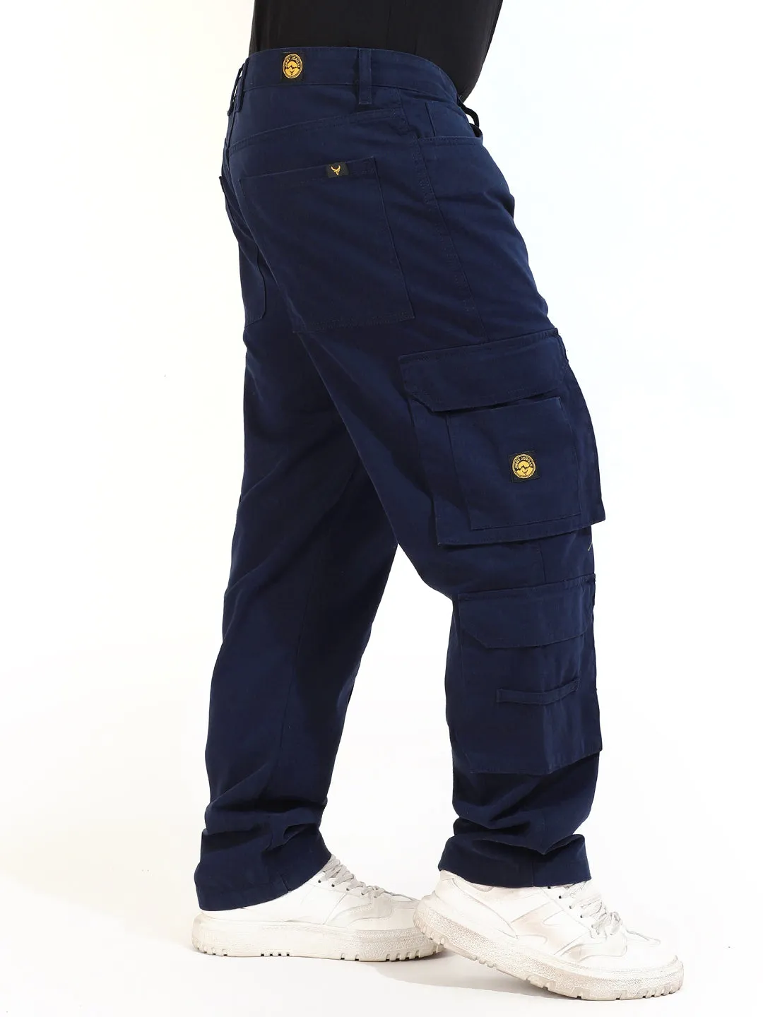 Navy Cotton Drill 8 pocket Baggy Fit Cargo