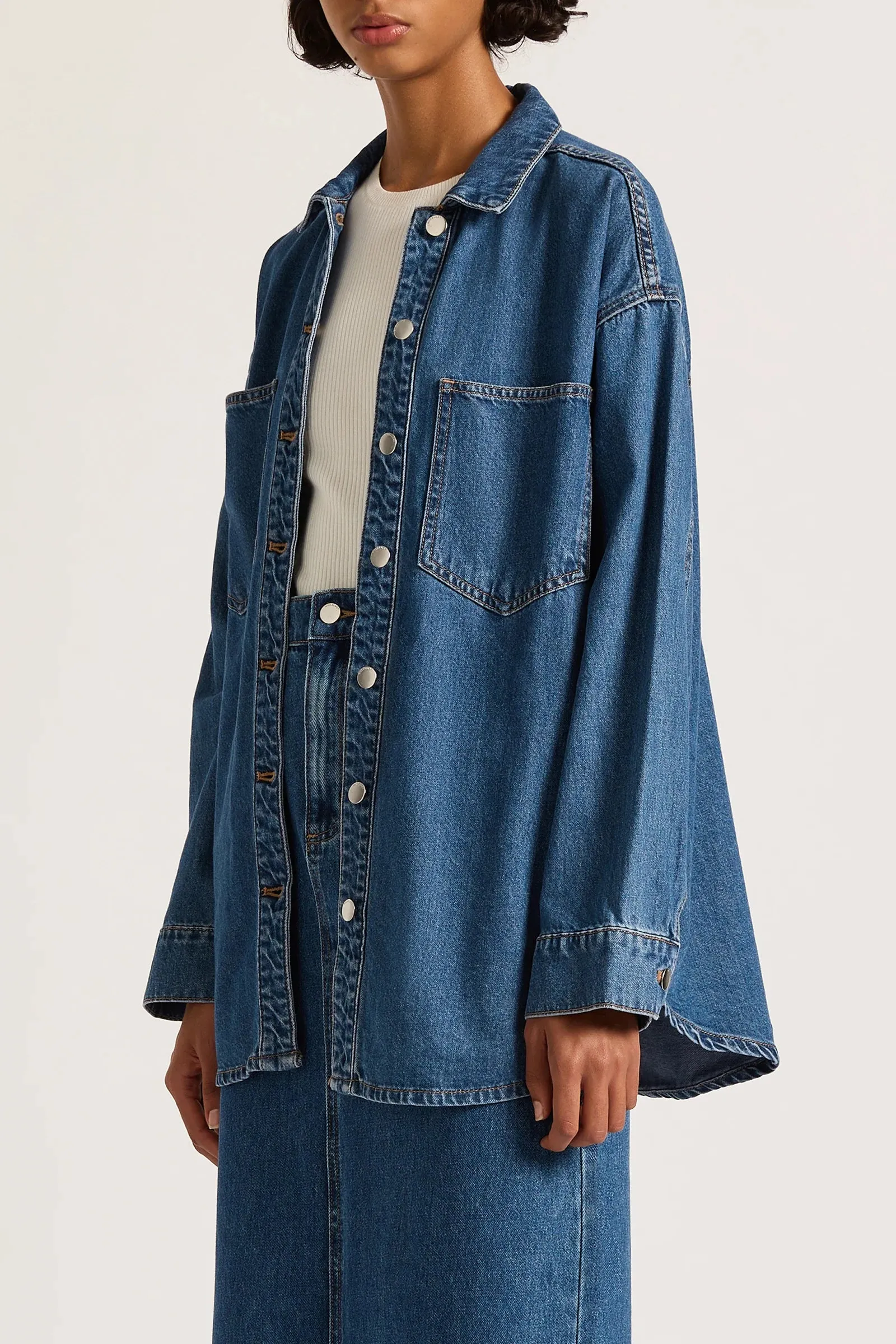 NUDE LUCY Organic Denim Overshirt VINTAGE BLUE